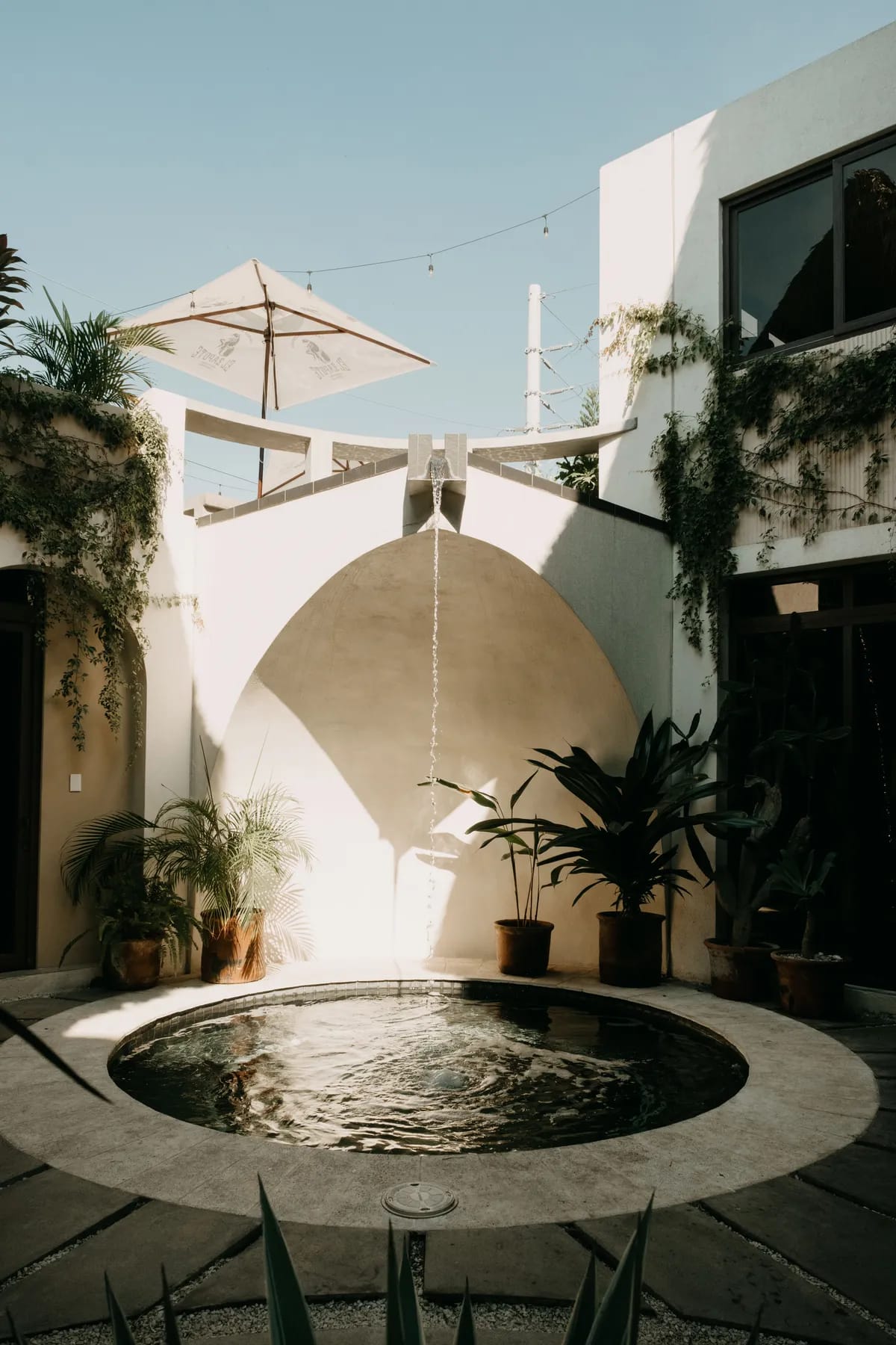 Courtyard plunge pool at Caracola Boutique Hostel